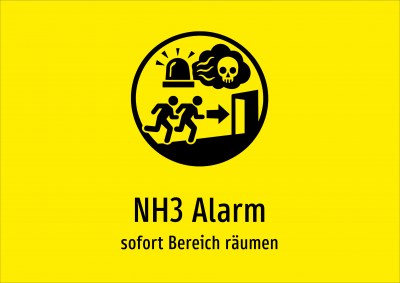 NH3 Alarm - sofort Bereich räumen