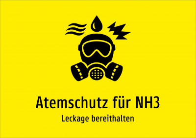 Atemschutz für NH3 - Leckage bereithalten