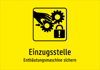 Einzugsstelle - Enthäutungsmaschine sichern