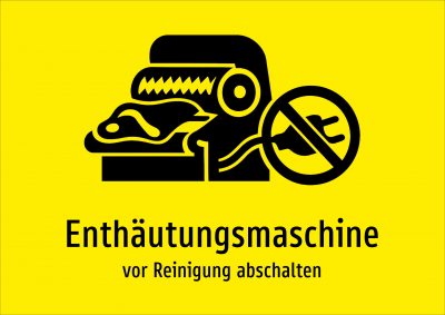 Enthäutungsmaschine - vor Reinigung abschalten