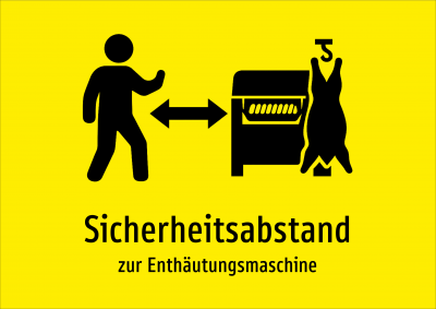 Sicherheitsabstand - zur Enthäutungsmaschine