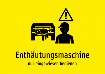 Enthäutungsmaschine - nur eingewiesen bedienen