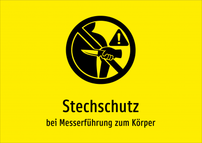 Stechschutz - bei Messerführung zum Körper