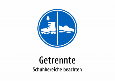 Getrennte - Schuhbereiche beachten
