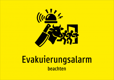 Evakuierungsalarm - beachten