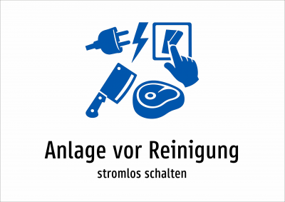 Anlage vor Reinigung - stromlos schalten