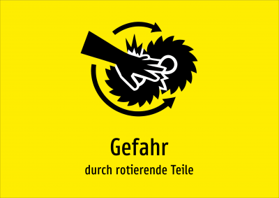 Gefahr - durch rotierende Teile