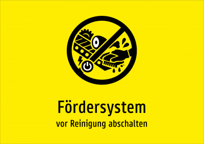 Fördersystem - vor Reinigung abschalten