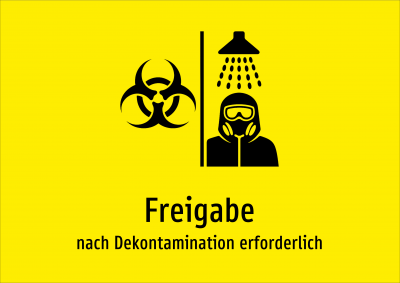 Freigabe - nach Dekontamination erforderlich
