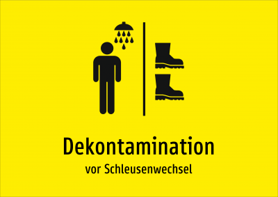 Dekontamination - vor Schleusenwechsel