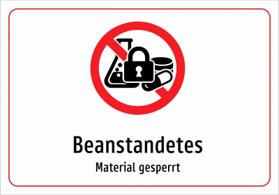 Beanstandetes - Material gesperrt