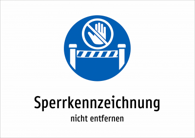 Sperrkennzeichnung - nicht entfernen