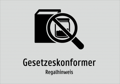 Gesetzeskonformer - Regalhinweis