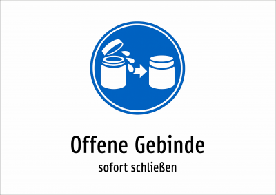 Offene Gebinde - sofort schließen