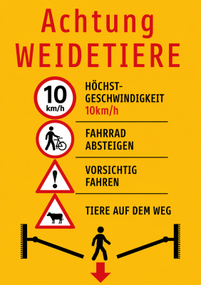 Achtung Weidevieh! Weidepeitsche!
