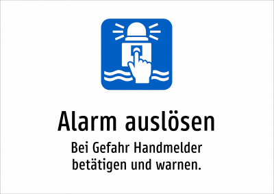 Alarm auslösen - Bei Gefahr Handmelder betätigen und warnen.