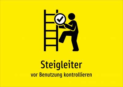 Steigleiter - vor Benutzung kontrollieren
