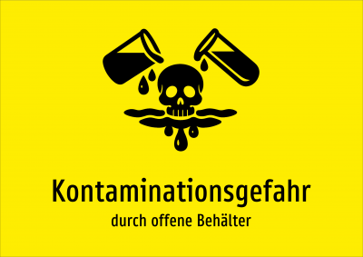 Kontaminationsgefahr - durch offene Behälter