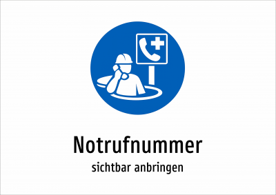 Notrufnummer - sichtbar anbringen