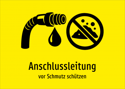 Anschlussleitung - vor Schmutz schützen