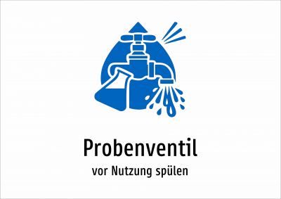 Probenventil - vor Nutzung spülen