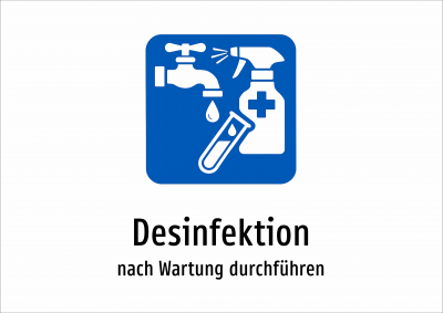 Desinfektion - nach Wartung durchführen