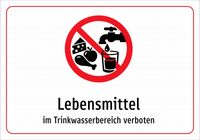 Lebensmittel - im Trinkwasserbereich verboten