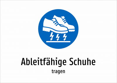 Ableitfähige Schuhe - tragen