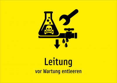 Leitung - vor Wartung entleeren