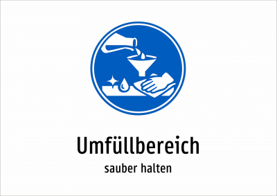 Umfüllbereich - sauber halten