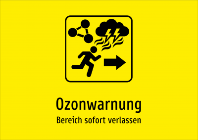 Ozonwarnung - Bereich sofort verlassen