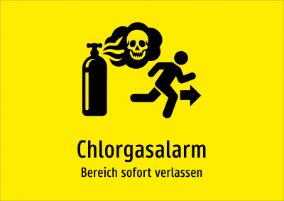 Chlorgasalarm - Bereich sofort verlassen