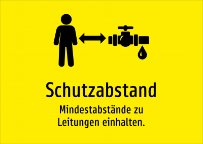 Schutzabstand - Mindestabstände zu Leitungen einhalten.
