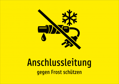 Anschlussleitung - gegen Frost schützen