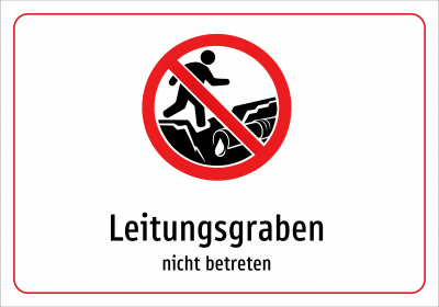 Leitungsgraben - nicht betreten