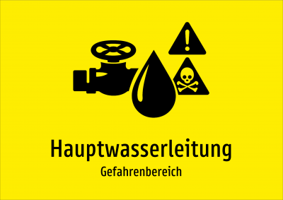 Hauptwasserleitung - Gefahrenbereich