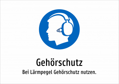 Gehörschutz - Bei Lärmpegel Gehörschutz nutzen.