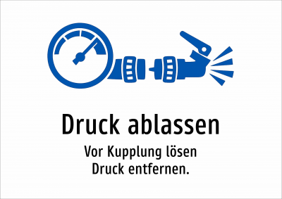 Druck ablassen - Vor Kupplung lösen Druck entfernen.