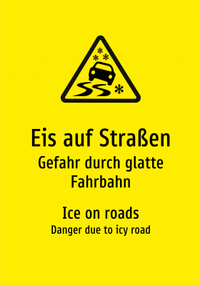 Eis auf Straßen - Gefahr durch glatte Fahrbahn