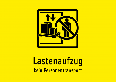 Lastenaufzug - kein Personentransport