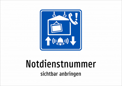 Notdienstnummer - sichtbar anbringen