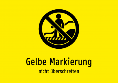 Gelbe Markierung - nicht überschreiten