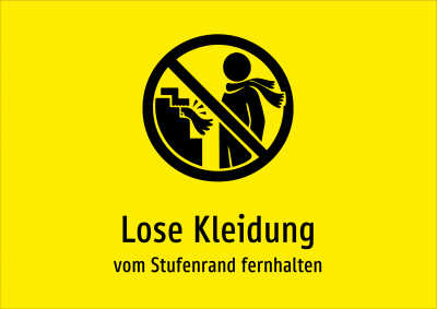 Lose Kleidung - vom Stufenrand fernhalten