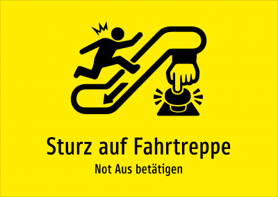 Sturz auf Fahrtreppe - Not Aus betätigen