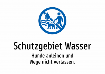 Schutzgebiet Wasser - Hunde anleinen und Wege nicht verlassen.