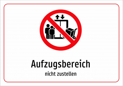 Aufzugsbereich - nicht zustellen