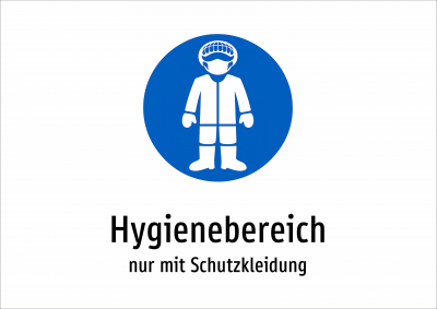 Hygienebereich - nur mit Schutzkleidung
