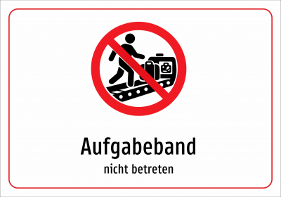Aufgabeband - nicht betreten
