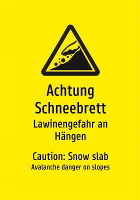 Achtung Schneebrett - Lawinengefahr an Hängen