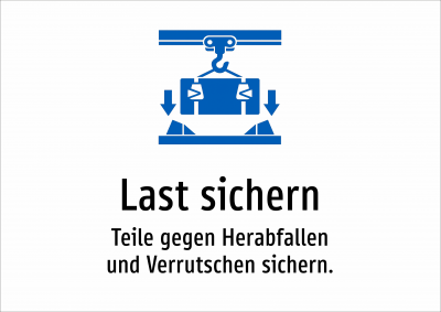 Last sichern - Teile gegen Herabfallen und Verrutschen sichern.